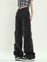 Lockere, schmale Freizeithose mit Batikmuster
